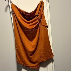 Chic Asymmetrical Orange Skirt